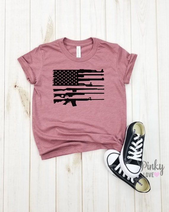 American flag gun t shirt hot sale