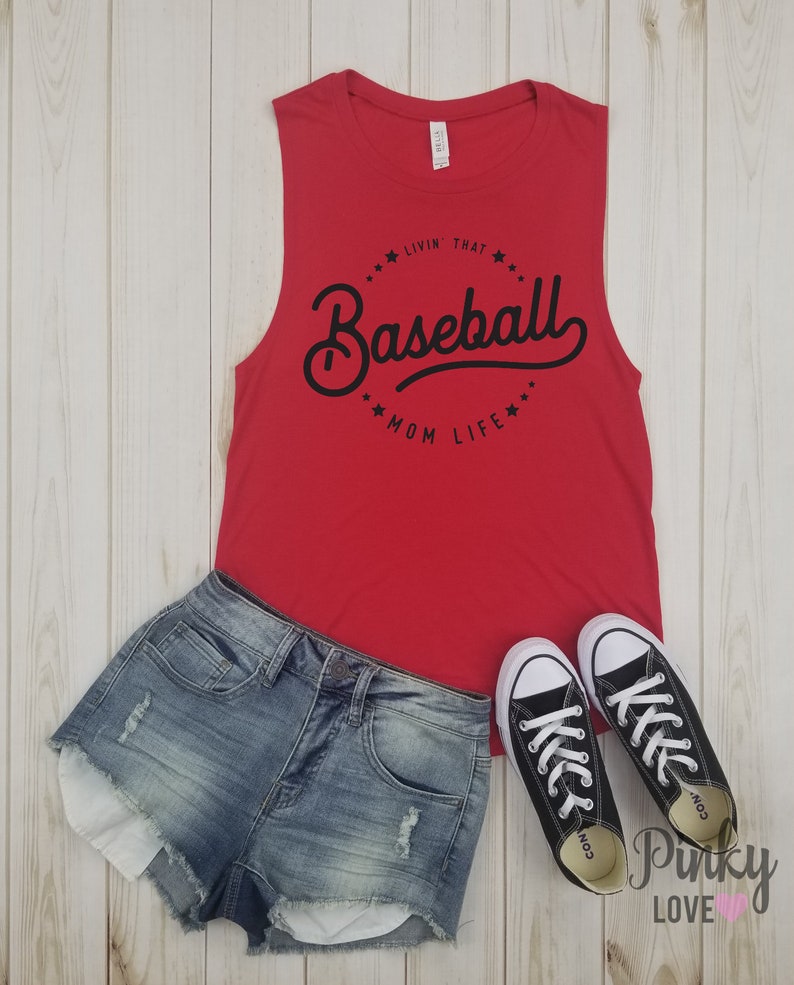 Livin' That Baseball Mom Life Muscle Tank Baseball Mom Etsy
