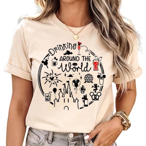 Drinking Around The World - shirt, Food and Wine Festival Shirt, Epcot Drinking Shirt, Disney Drinking shirt, Disney Team shirt, Disney Beer
