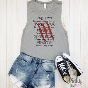 Freddy&#39;s Lullaby - muscle tank | One Two Freddy&#39;s Coming For You | Halloween movies shirt | Halloween Shirt | Follow Your Dreams | Horror.