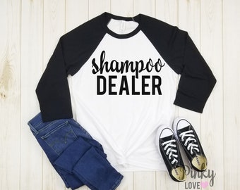 Shampooing revendeur - chemise raglan unisexe chemise monat chemise de shampooing chemise à cheveux monat J'adore les cheveux vendeur de shampoing monat objectifs capillaires.