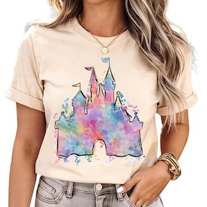 Disney Watercolor Castle - Shirt, Disney Castle Shirt, Disney Vacation Shirt, Disney Trip Shirt, Disney Family Shirt, Family Vacation Shirt