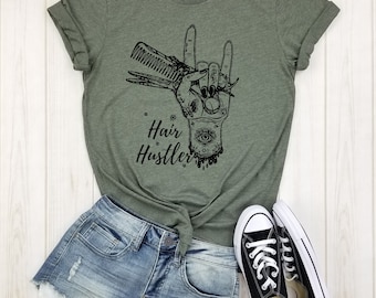 Hair hustler hand - unisex shirt | #hairhustler | hair stylist | cosmetologist | cosmetology | hairdresser | hair stylist shirt |beautician.