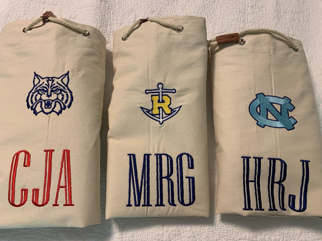 Personalized Monogrammed Laundry Bag, College Laundry Bag, Camp Laundry