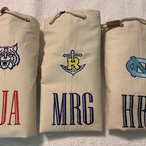Personalized Monogrammed Laundry Bag, College Laundry Bag, Camp Laundry Bag, Graduation Gift, College Logo, Sorority Bag, Fraternity Bag