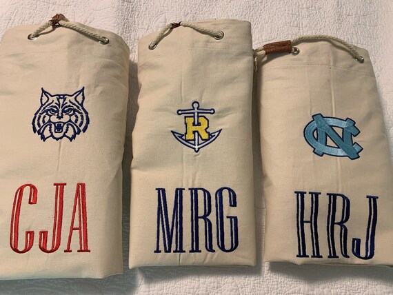 Monogrammed laundry bag sale