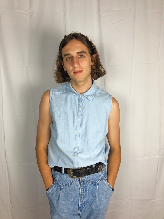 light denim button up