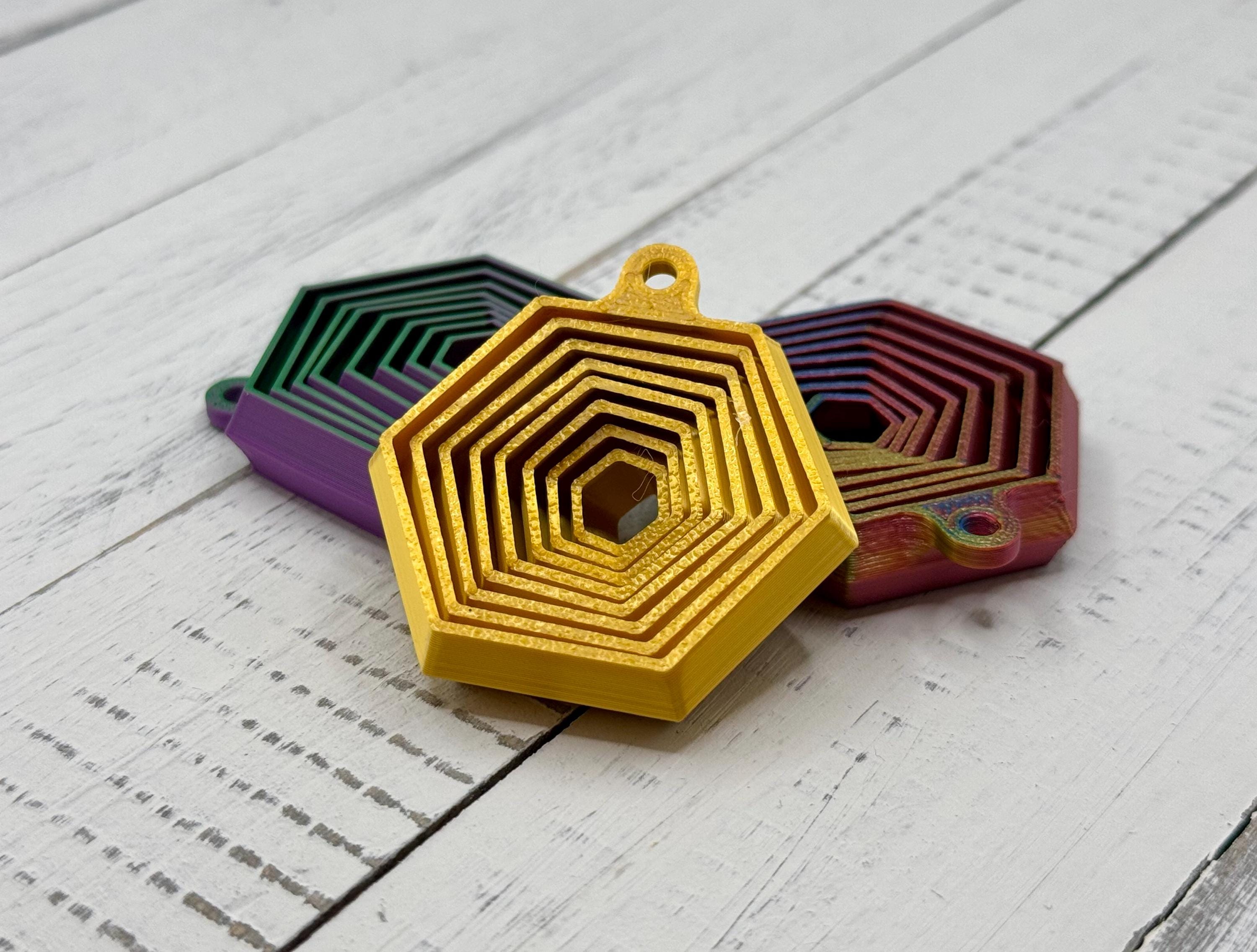 Titanium Keychain Fidget 3D Printed Spiral Fidget Keychain - Unique Stress Relief Toy and ...