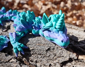 3D Printed Articulated Unicorn Dragon - Unique Fantasy Figurine Toy for Collectors and Gifts