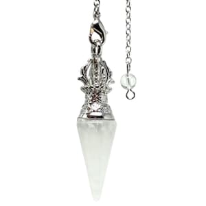 White Quartz Pendulum for Clarity and Cleansing, Crystal Pendulum for Divination, Reiki Tool, Chakra Healing, Spiritual Gift