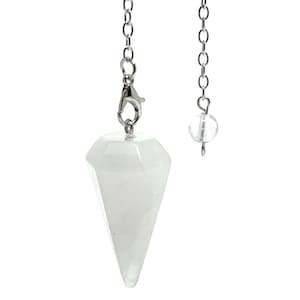 Pendolo in quarzo bianco – Strumento di rabdomanzia di cristallo per la meditazione e l'energia spirituale