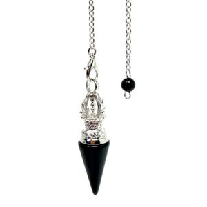 Pendule en obsidienne noire pour la protection et l'ancrage, pendule en cristal pour la divination, outil Reiki, guérison par les chakras, cadeau spirituel