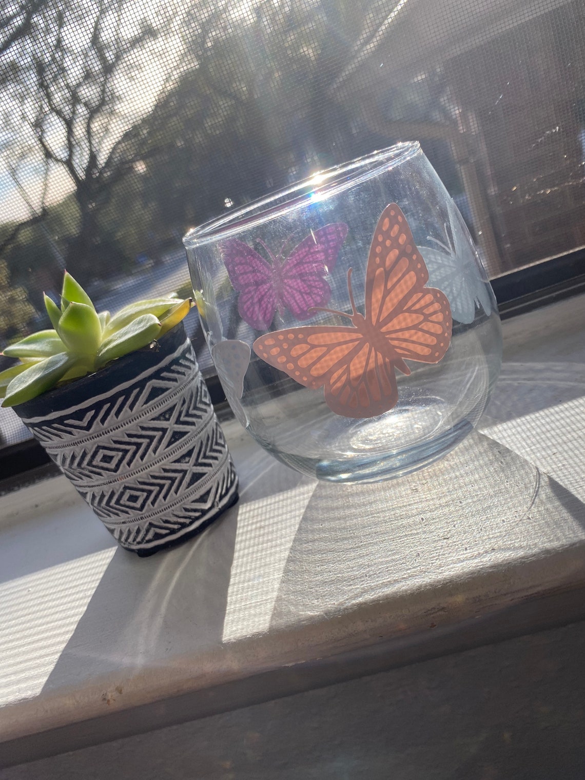 Download Multi layer butterfly wine glass | Etsy