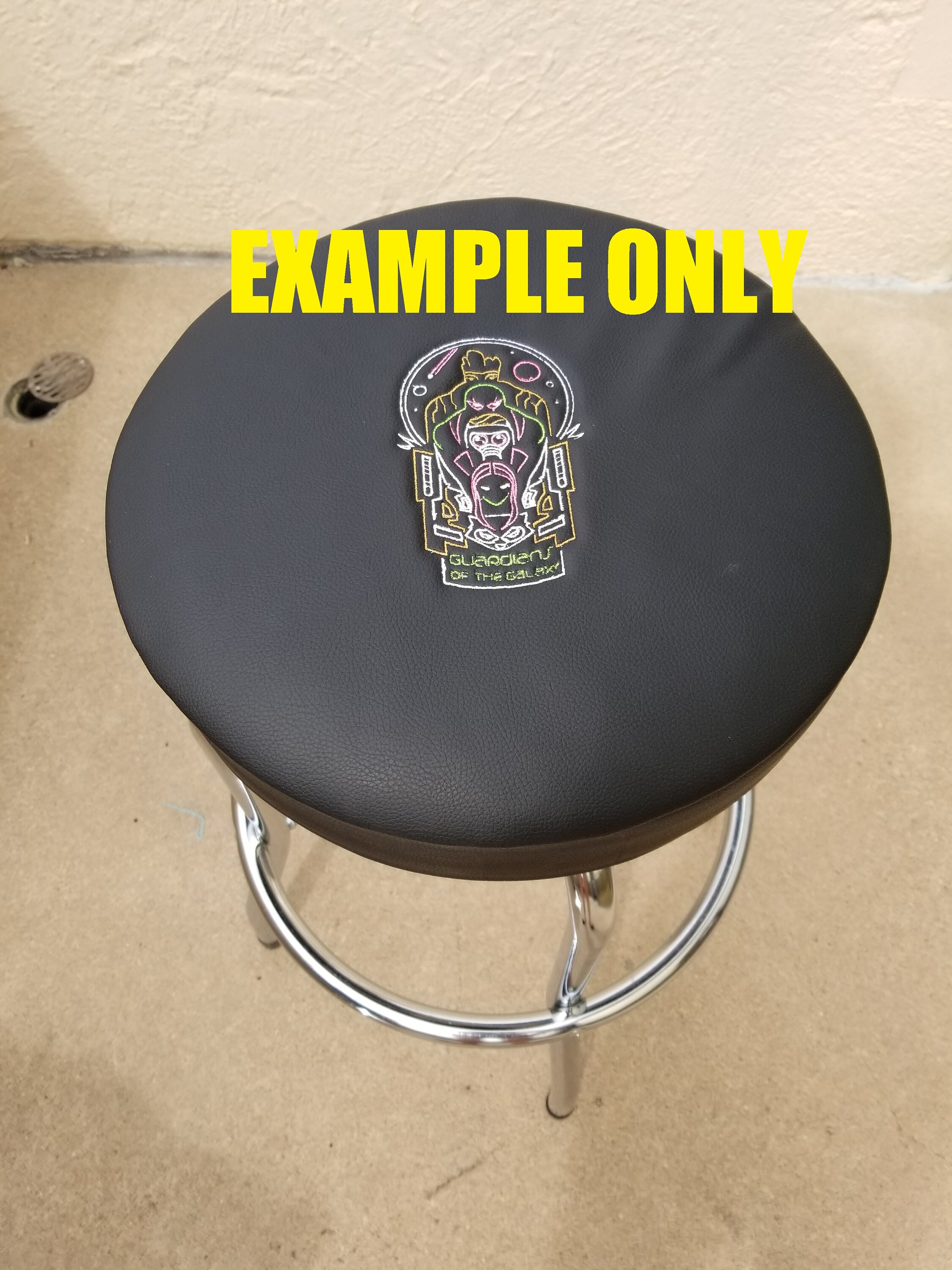 Arcade Bar Stool Cover PU Leather Customize Embroidery Black Etsy