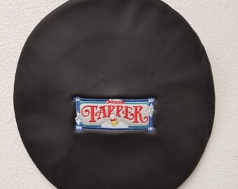 Arcade barkruk hoes zwart lederen slip op aangepast borduurwerk Tapper *Alleen cover