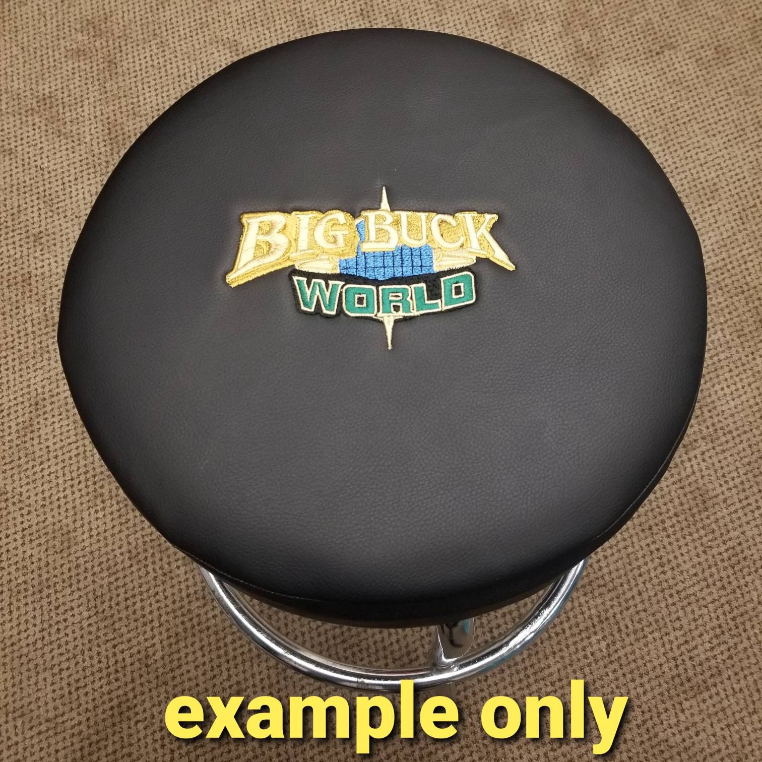 Arcade Bar Stool Cover PU Leather Customize Embroidery Black Etsy