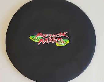 Attack From Mars-barkrukhoes, zwartleren geborduurde arcade (ALLEEN HOES)