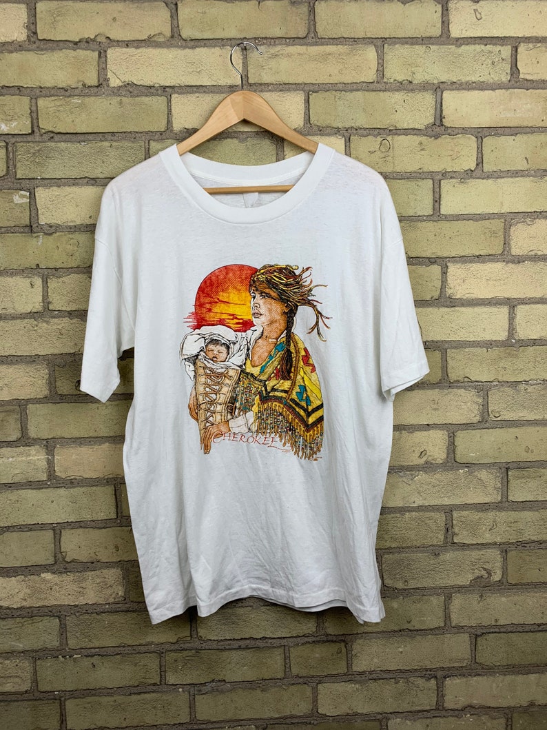 Vintage 90s Cherokee Indian Woman and Baby T-Shirt
