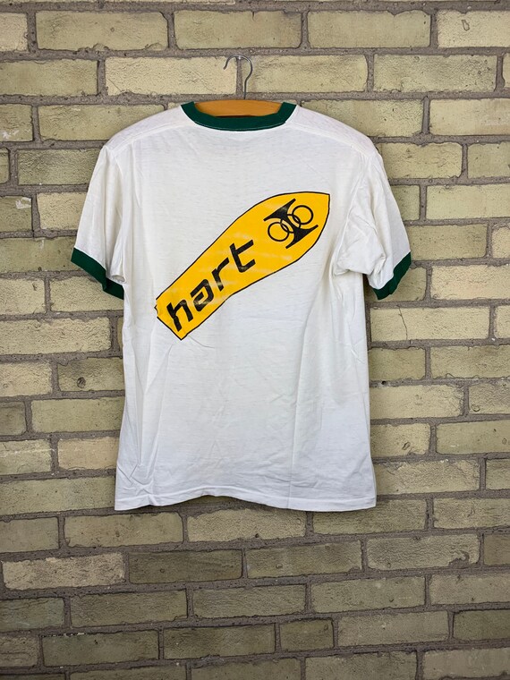 Vintage 70s Hart Green & White Ringer T-Shirt