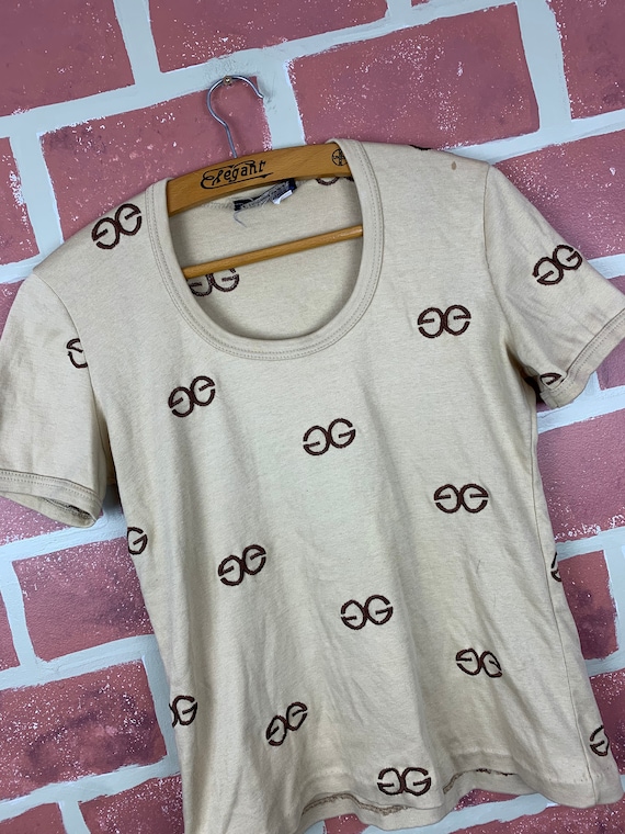 Vintage 80s Givenchy GG Print Womans T-Shirt
