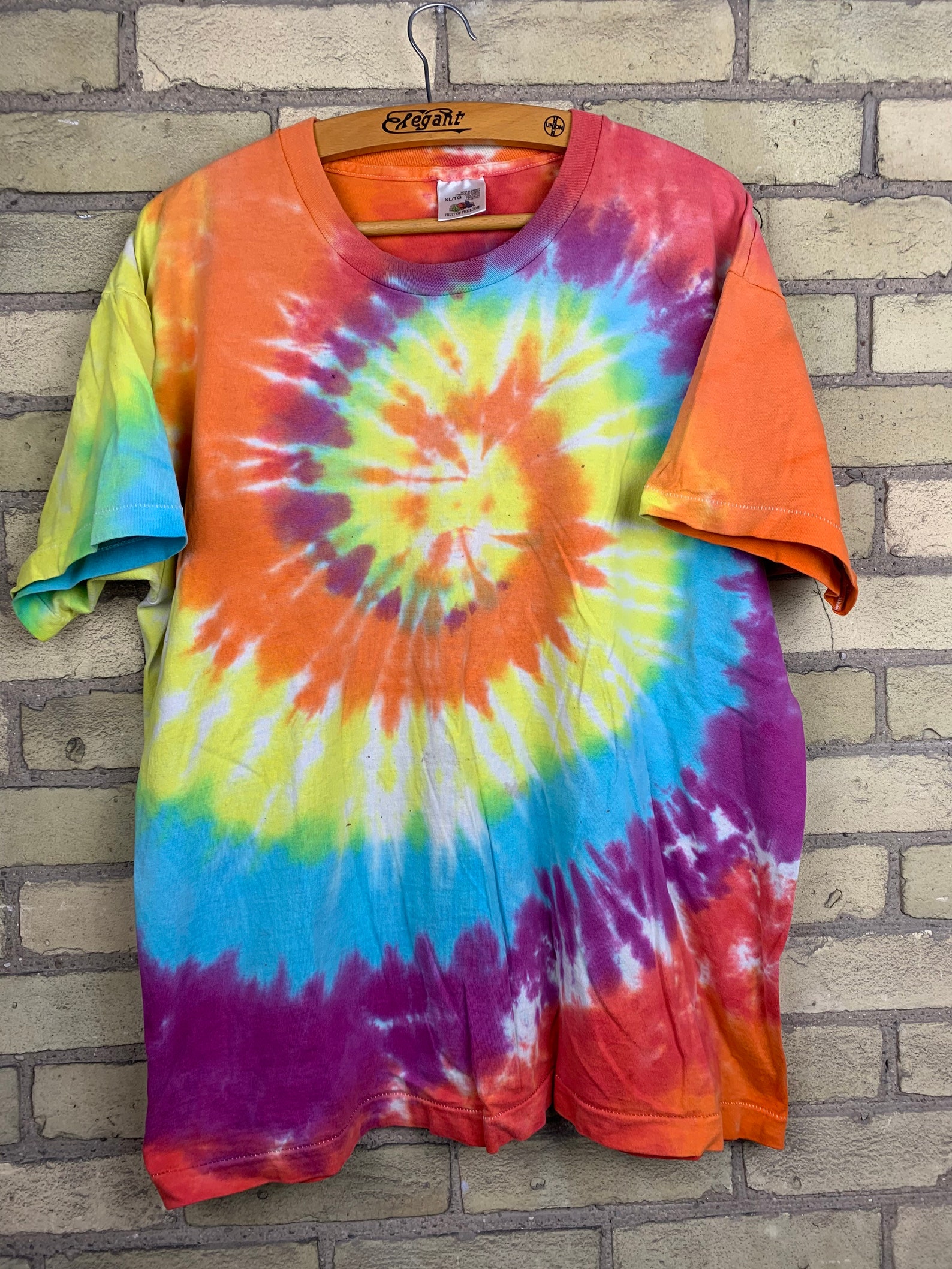Vintage 90s Custom Tie Dye Colourful Hippie TShirt Etsy