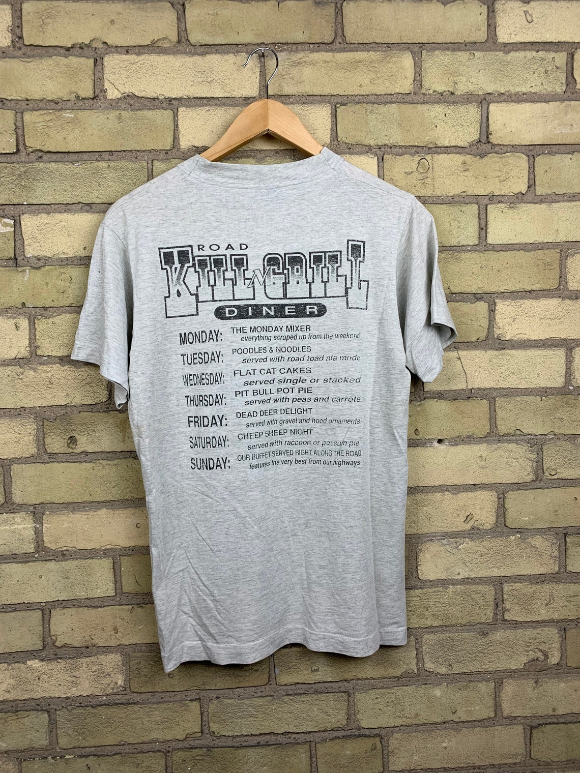 Vintage 90s Roadkill Cafe Menu T-Shirt Single Stitch | Etsy