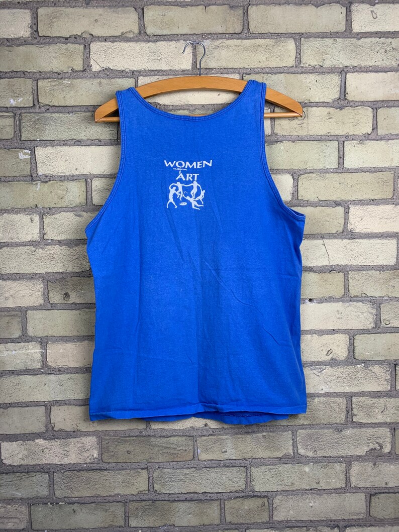 Vintage 90s Women Celebrating Art Abstract Art Tank Top Shirt
