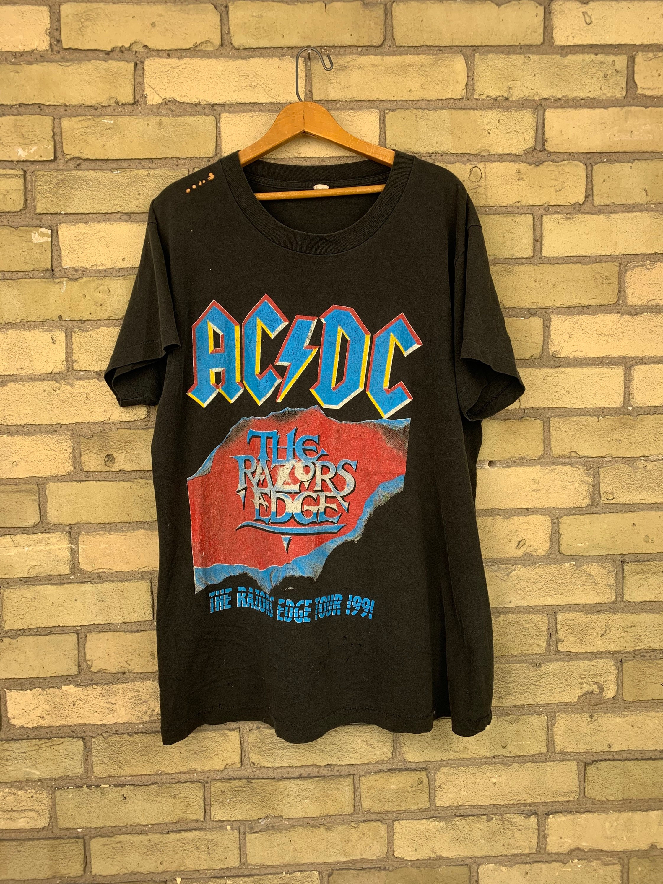 Vintage 90s AC/DC The Razors Edge Tour T-Shirt | Etsy