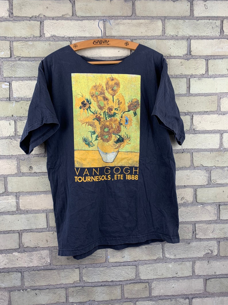 Vintage 90s Vincent Van Gogh Sunflowers Art T-Shirt