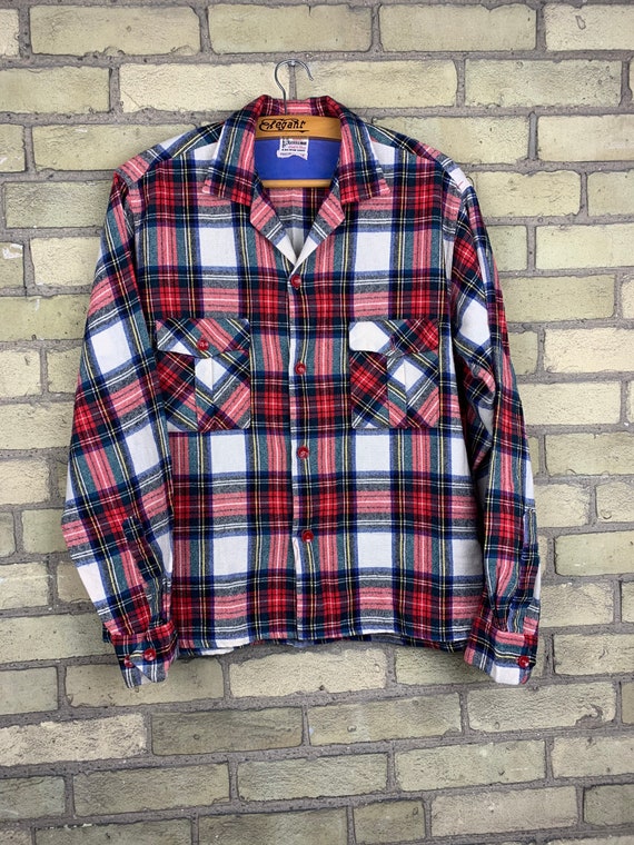Vintage 40s Town Gentleman Work N Wear Plaid Flann
