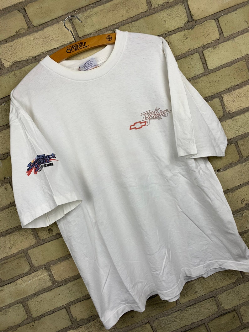 Vintage 90s Chevy Truck Racing T-Shirt Single Stitch
