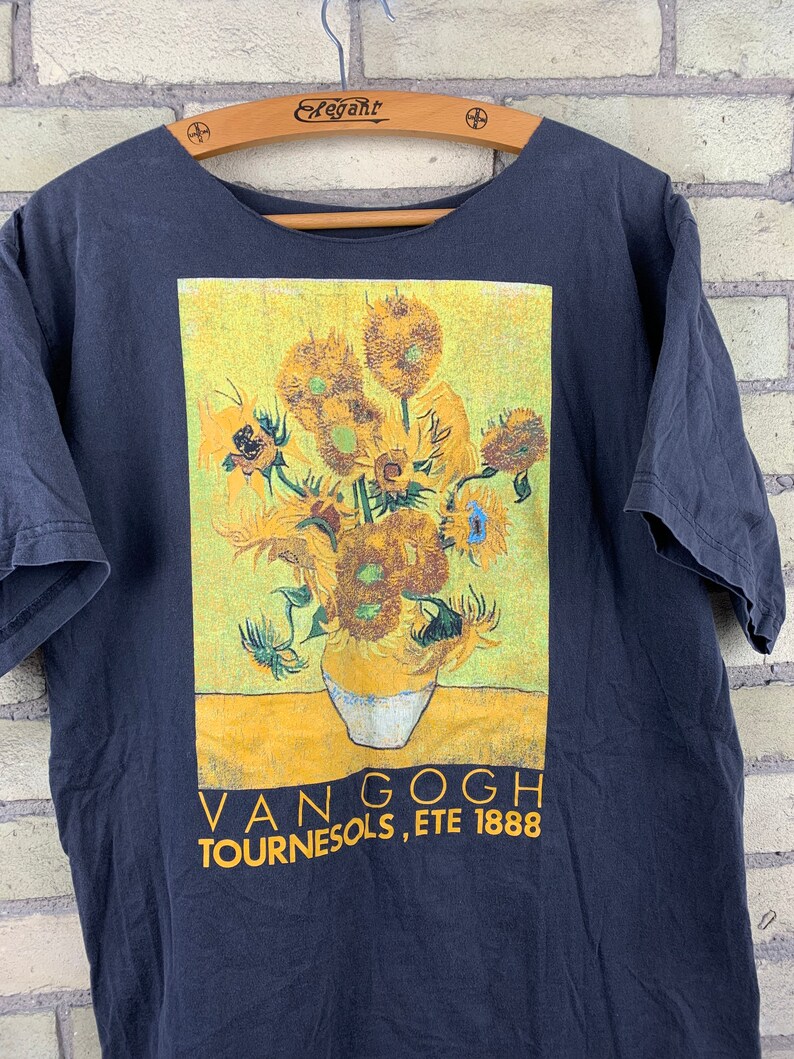 Vintage 90s Vincent Van Gogh Sunflowers Art T-Shirt