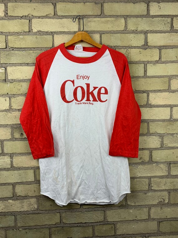 Vintage 80s Coca Cola Enjoy Coke Raglan T-Shirt