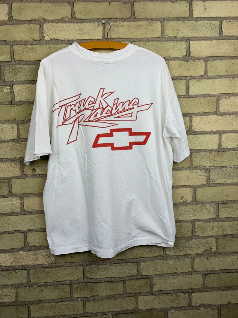 Vintage 90s Chevy Truck Racing T-Shirt Single Stitch