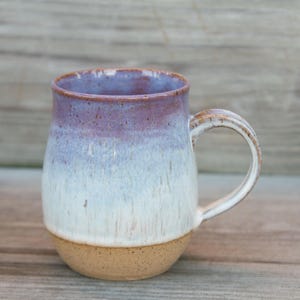 Lavender and white, rustic pottery, handmade coffee mug, tea mug, ready to ship pottery, ceramic mug, pottery gift