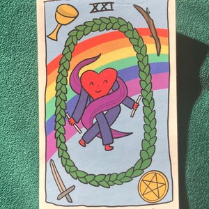 Pegatina de tarot El Mundo / Pegatina de carta del Tarot XXI