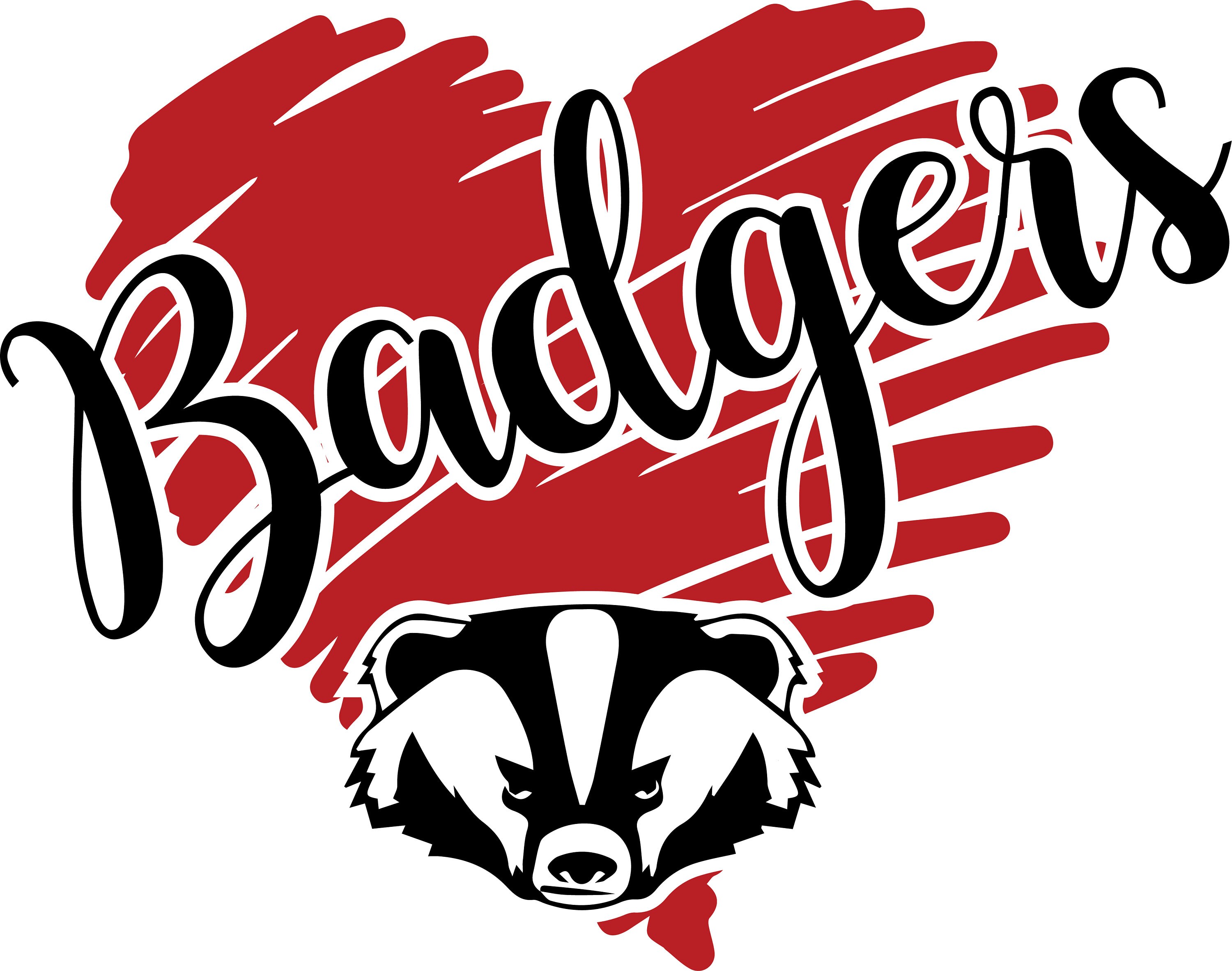 Badgers svg Badgers Cricut Cut Files Badgers Heart School | Etsy