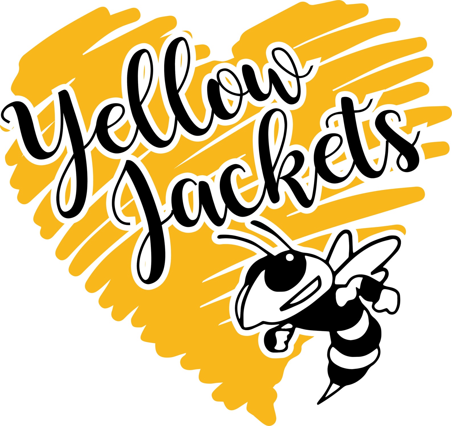 Yellow Jacket SVG High School Mascot School Spirit Heart Etsy