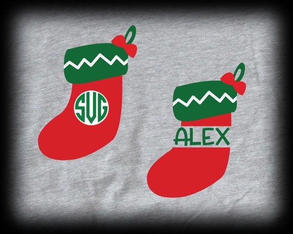 Download Christmas Stocking Monogram Svg Christmas Stocking Frame Svg Etsy