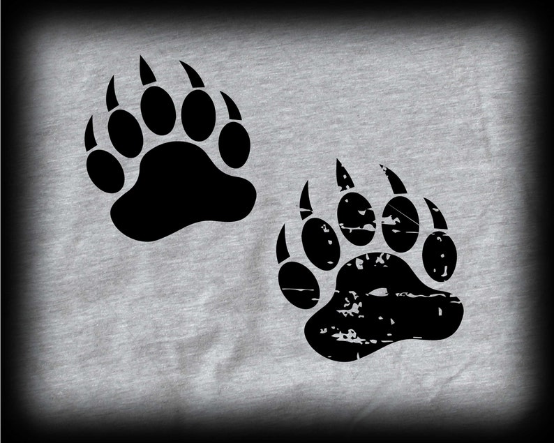 Download Bear Paw Distressed SVG Bear Paw Grunge Sports SVG High | Etsy