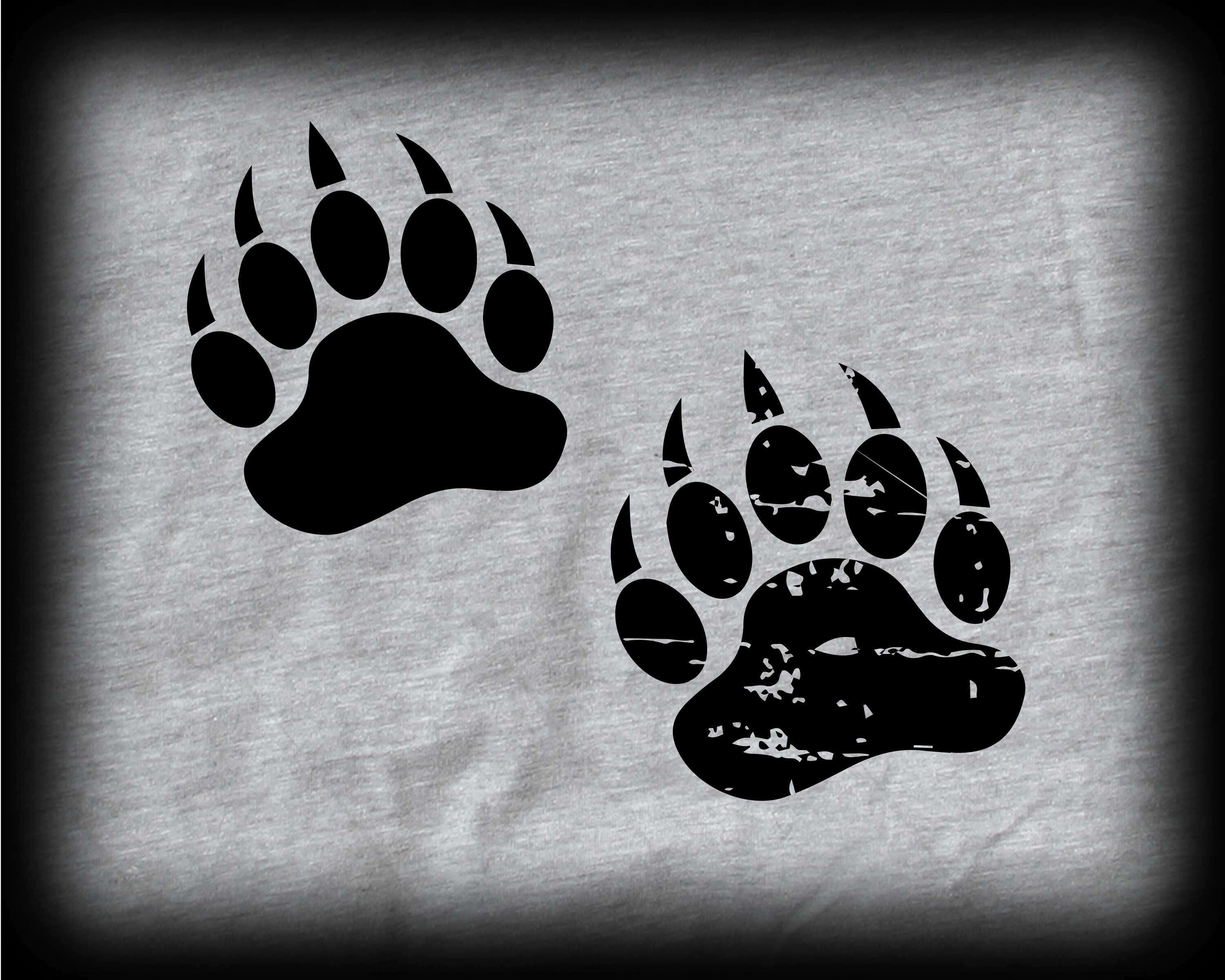 Download Bear Paw Distressed SVG Bear Paw Grunge Sports SVG High | Etsy