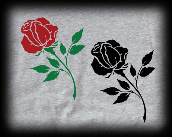 Download Red Rose Svg Long Stem Rose Svg Flower Svg Rose Clipart Etsy