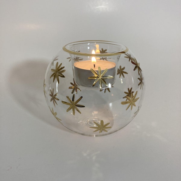 Blown Glass Candle Holder Etsy