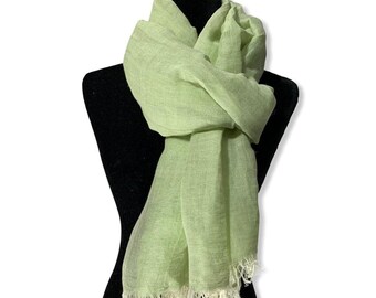 Linen Handwoven Scarf - Pistachio