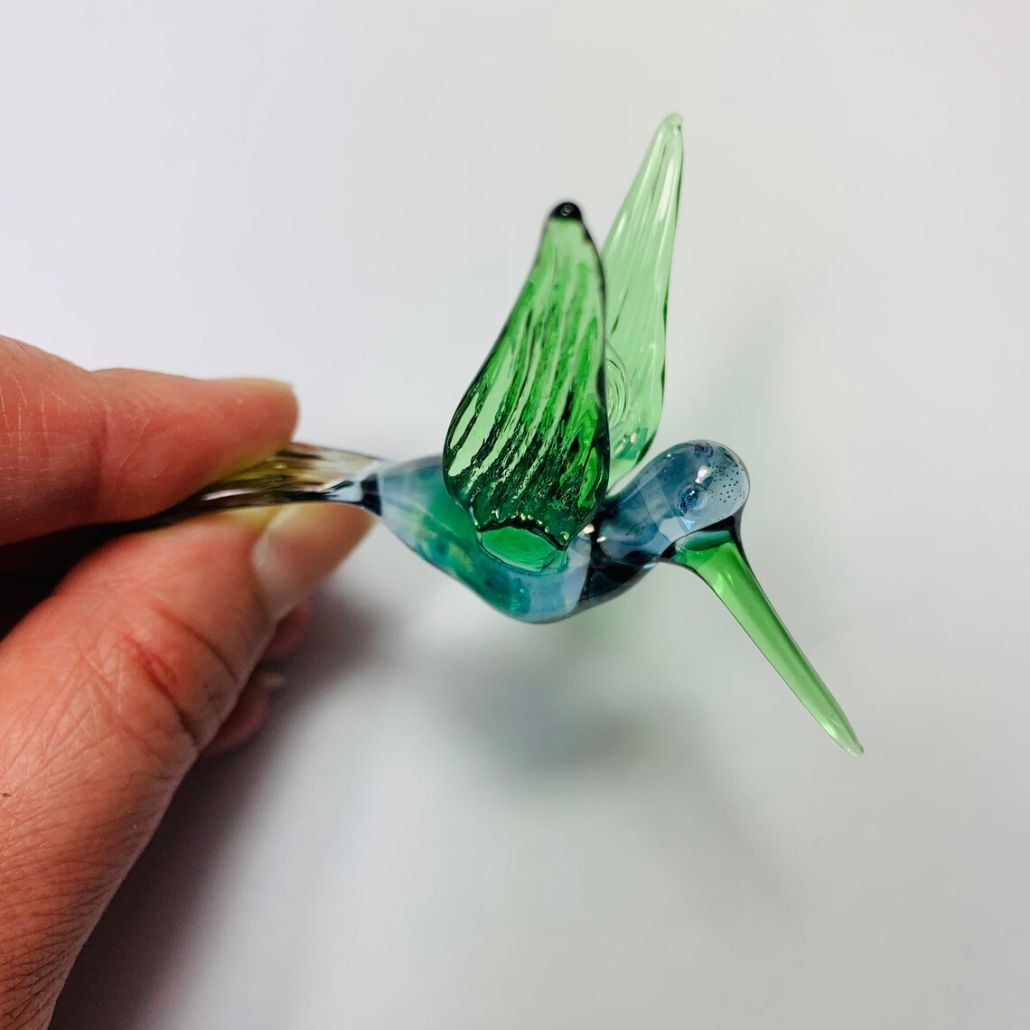 Blown Glass Ornament Small Hummingbird Etsy