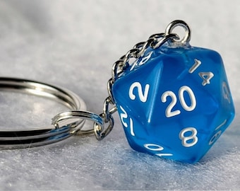 Translucent D20 Keychains