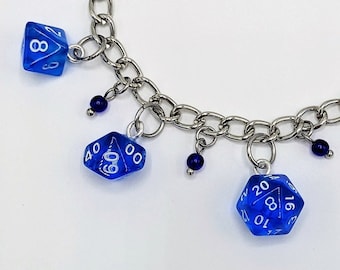 Mini Translucent Dice Charm Bracelet