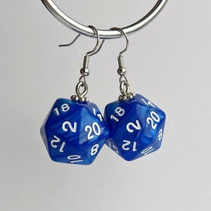 Marble D20 Earrings