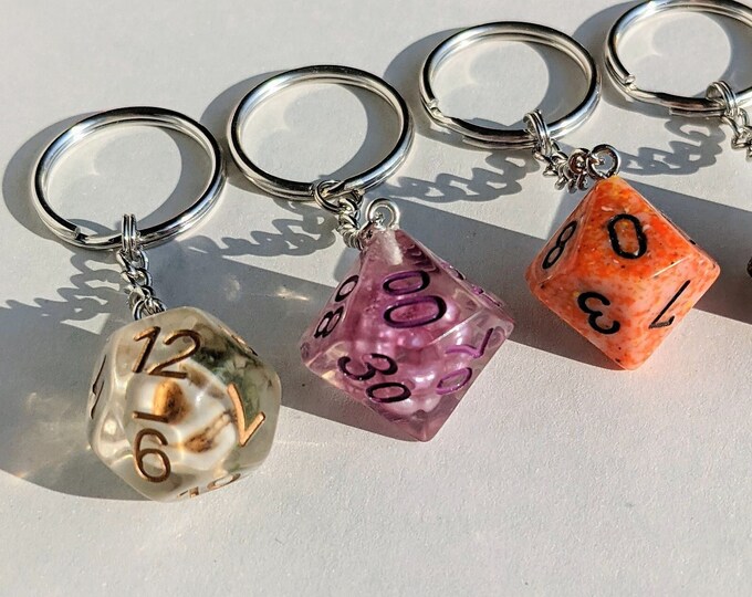 7 Polyhedral Dice Keychains wholesale Etsy