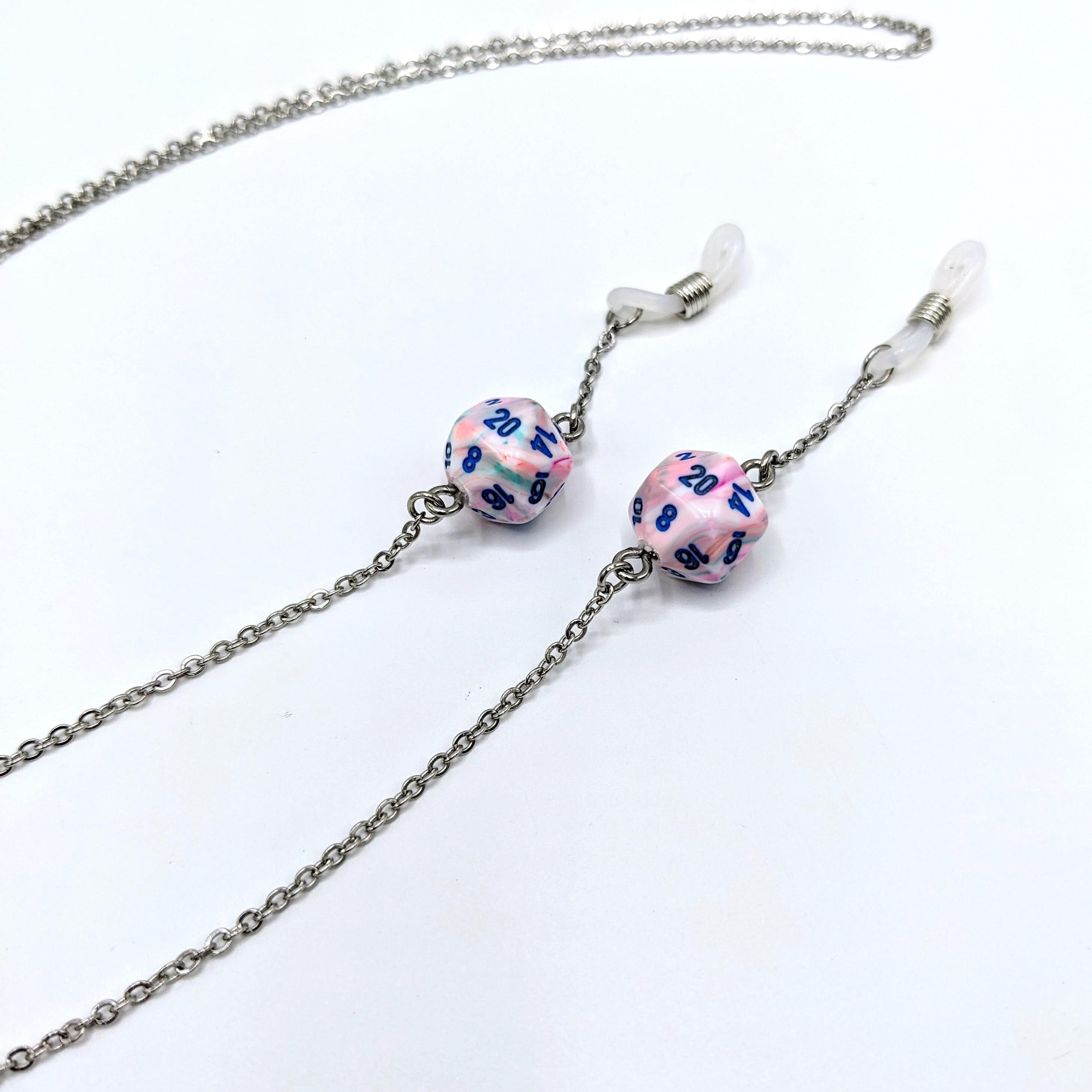 D20 Glasses Chain, Festive Pop Art
